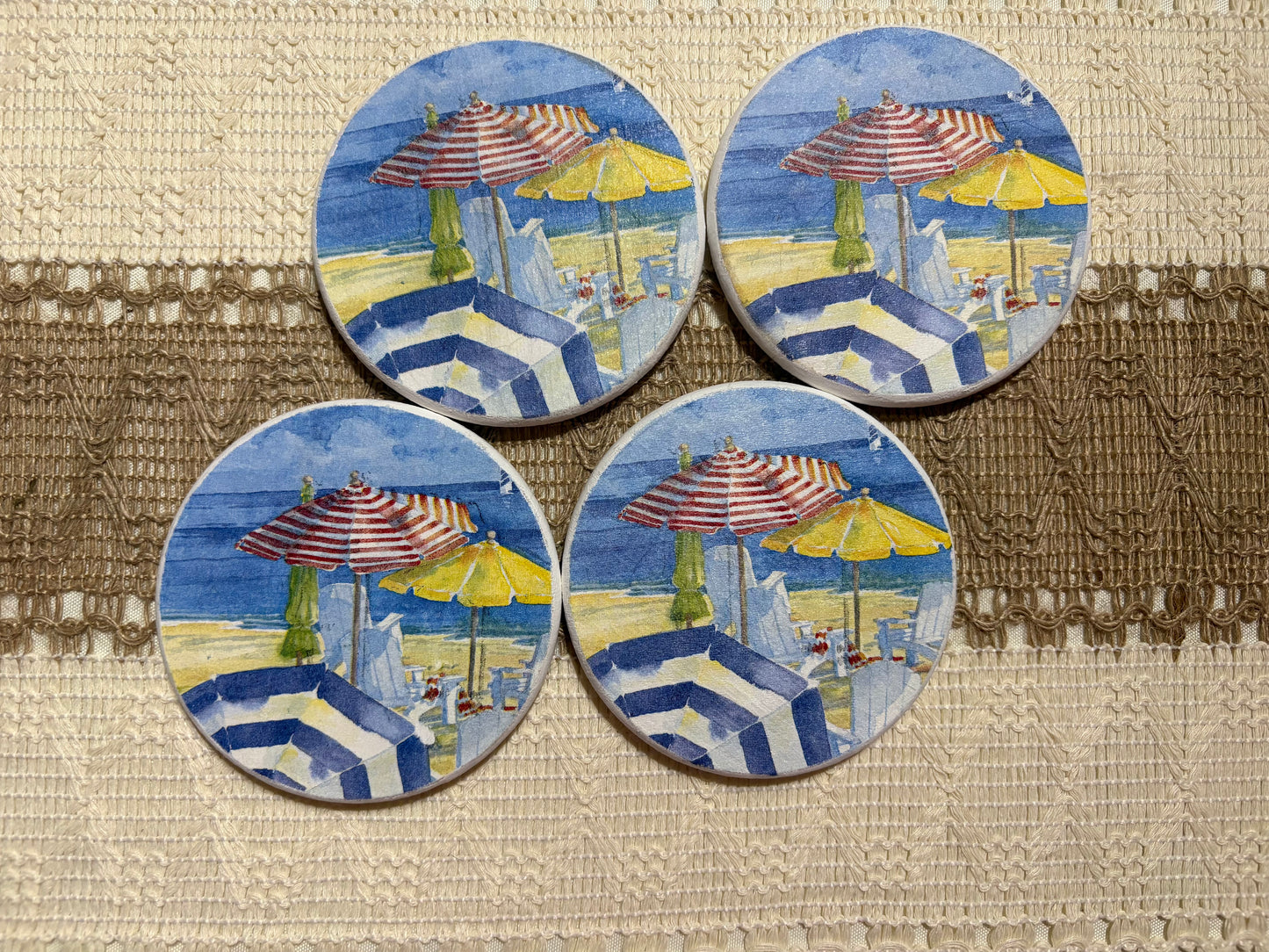 Wood Coasters - Beach Umbrellas