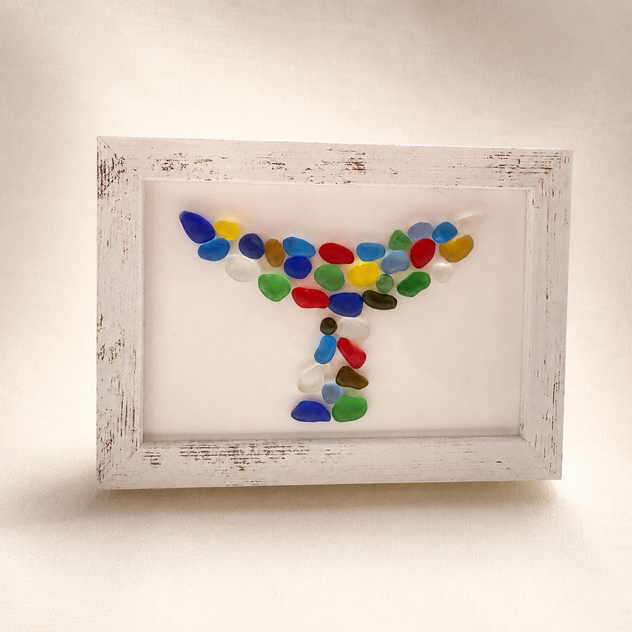 Seaglass Framed Art - Whale Tail